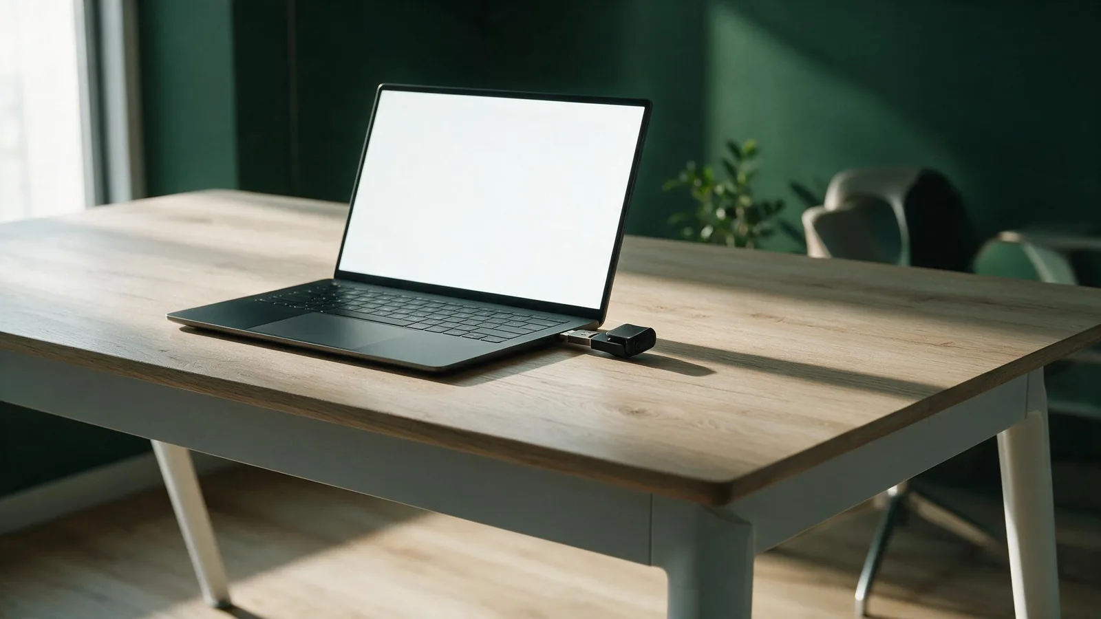 Token criptográfico e notebook lado a lado, representando os modelos A3 e A1 de certificado digital