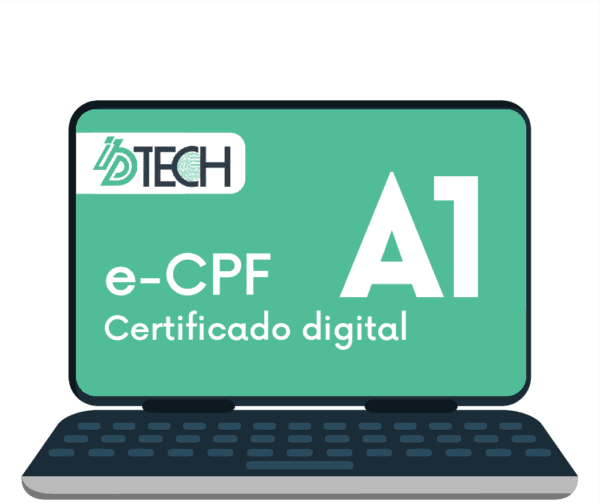 Certificado digital e-CPF A1 exibido em notebook